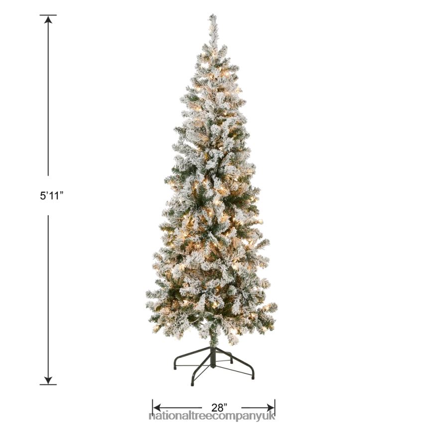 Trees | National Tree Company First Traditions Pre-Lit Acacia Flocked Tree Medium Christmas Tree Clear Incandescent Lights Plug In 6 ft F2L4F41